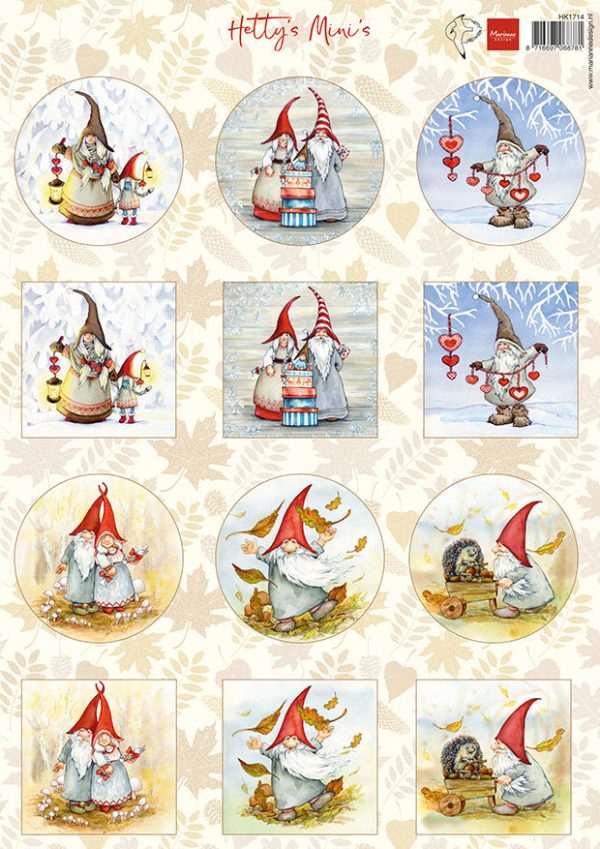 Marianne Design A4 Cutting Sheet - Hetty s Mini s - Gnomes For Cheap