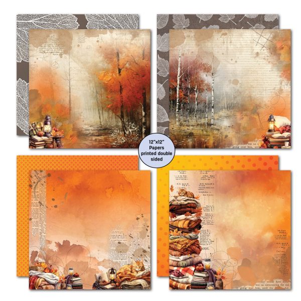 3Quarter Designs Falling Leaves 12x12 Scrapbook Collection Hot on Sale