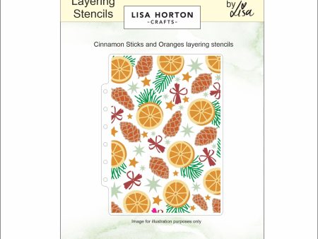 Lisa Horton Crafts Cinnamon Sticks and Oranges 5  x 7  Layering Stencils Fashion