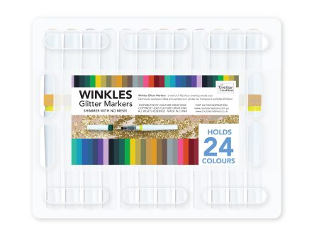 Winkles Shimmer Glitter Pen Set – 12 colours in carry case (holds 24 pens) Supply