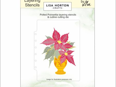 Lisa Horton Crafts Potted Poinsettia 5  x 7  Layering Stencils & Die Online