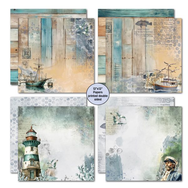 3Quarter Designs Maritime Tides 12x12 Scrapbook Collection Supply