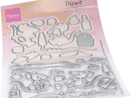 Marianne Design Stamp & Die Set - Eline s Animals - Picnic For Cheap