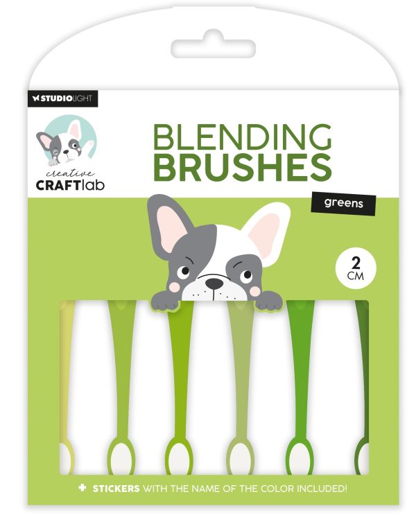 CCL Blending Brushes 2cm Soft Brush Greens Essentials 6 PC For Cheap