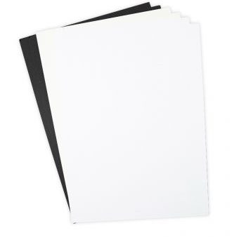 Sizzix Surfacez - Cardstock, 8 1 4  x 11 3 4 , Black Ivory White, 60 Sheets Sale