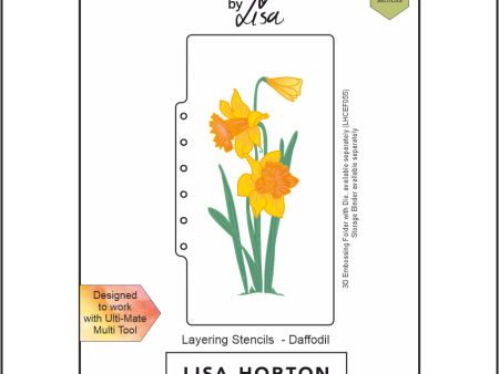 Lisa Horton Crafts Daffodil Slimline Layering Stencils Online Hot Sale