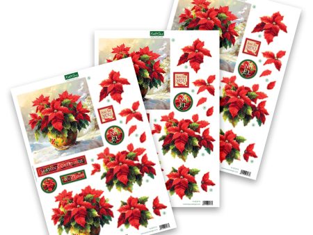 Die Cut Decoupage – Potted Poinsettia (pack of 3) For Cheap