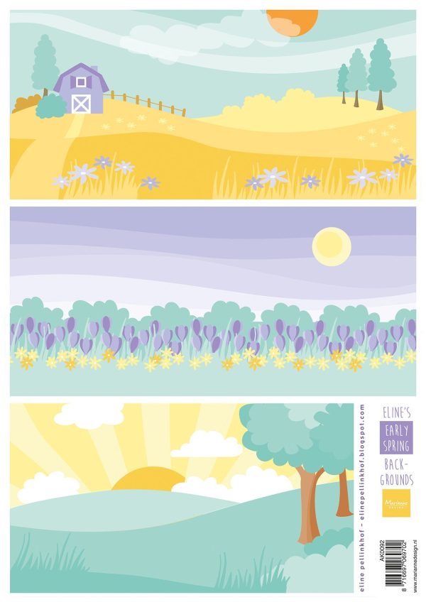 Marianne Design A4 Cutting Sheet - Eline s Early Spring Backgrounds Hot on Sale