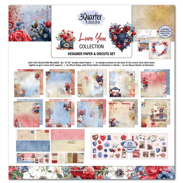 3Quarter Designs Love You 12x12 Scrapbook Collection Online now