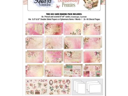 3Quarter Designs Blossoming Peonies 6x4 Card Pack Online