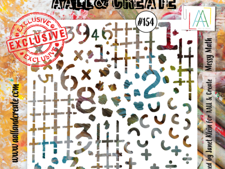 AALL and Create #154 - 6 x6  Stencil - Messy Math Sale