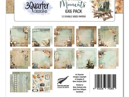 3Quarter Designs Captured Moments 6x6 Paper Pack For Sale