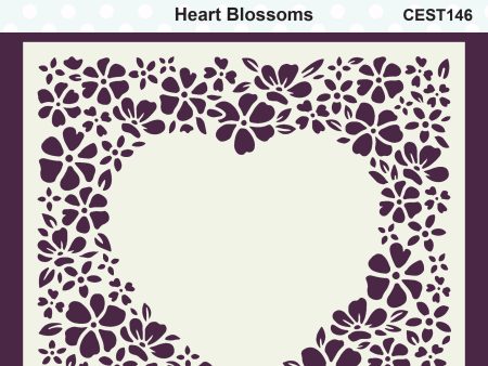 Creative Expressions Heart Blossoms Jamie Rodgers 6 in x 6 in Stencil on Sale