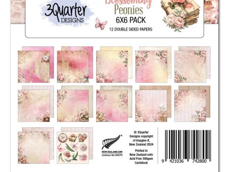 3Quarter Designs Blossoming Peonies 6x6 Paper Pack Online