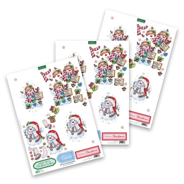 Die Cut Decoupage – Snowmen Scenes (pack of 12) on Sale