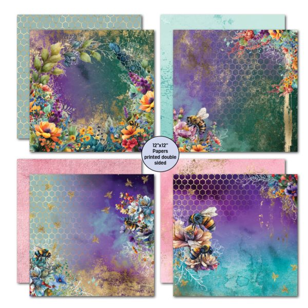 3Quarter Designs Bee Happy 12x12 Scrapbook Collection For Sale