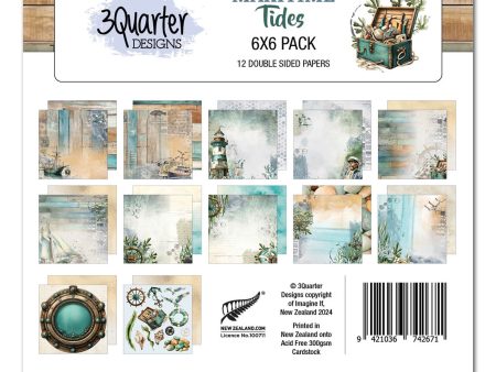 3Quarter Designs Maritime Tides 6x6 Paper Pack For Cheap