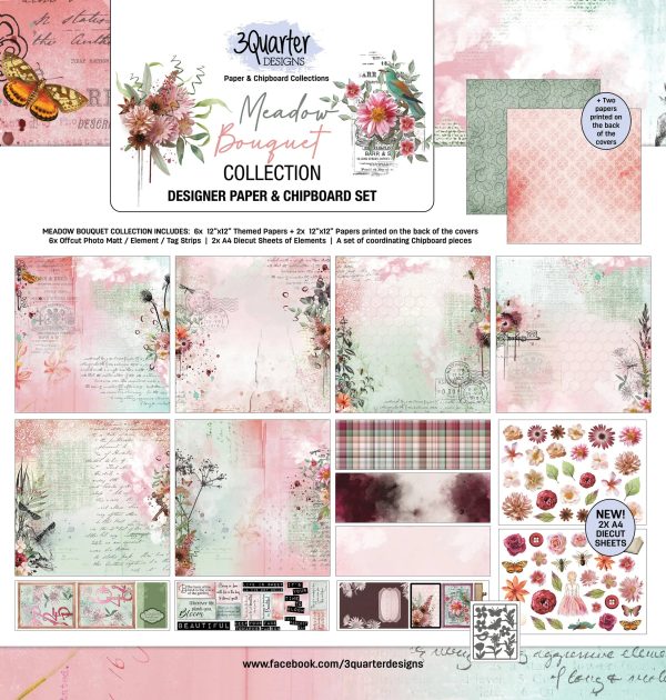 3Quarter Designs - Scrapbook Collection - Meadow Bouquet Fashion