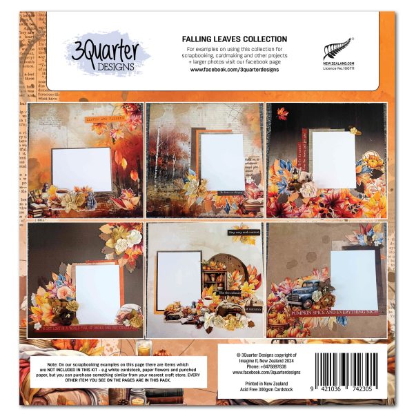 3Quarter Designs Falling Leaves 12x12 Scrapbook Collection Hot on Sale