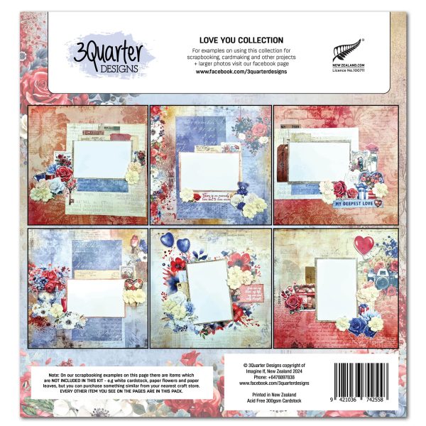 3Quarter Designs Love You 12x12 Scrapbook Collection Online now