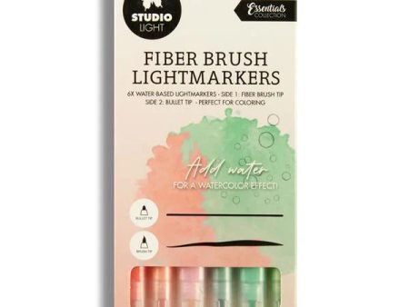 Fiber Brush Lightmarkers - Pastels Colour 6 Pack Cheap