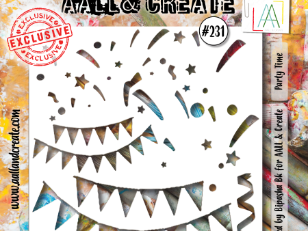 AALL and Create - 6 x6  Stencil  - Party Time Online