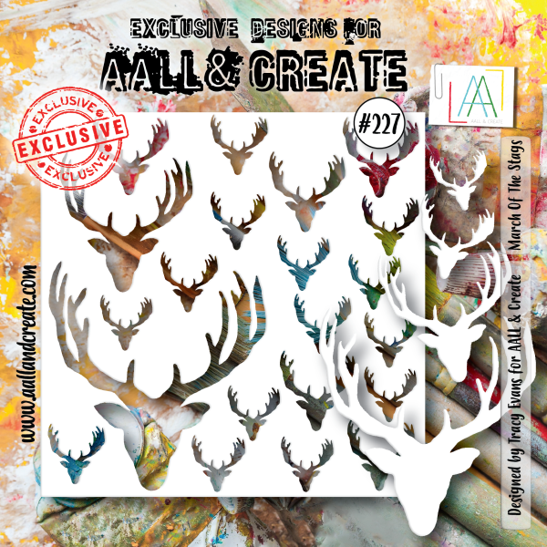 AALL and Create - 6 x6  Stencil - March Of The Stags Cheap