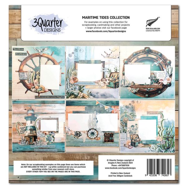 3Quarter Designs Maritime Tides 12x12 Scrapbook Collection Supply