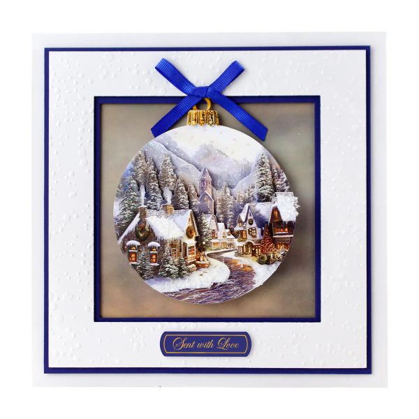 Die Cut Decoupage – Christmas Village Bauble (pack of 3) Supply