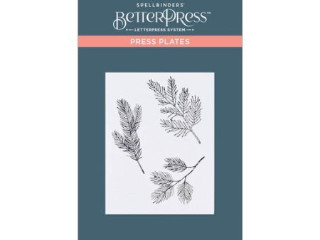 Evergreen Branches Press Plate from the BetterPress Christmas Collection Sale