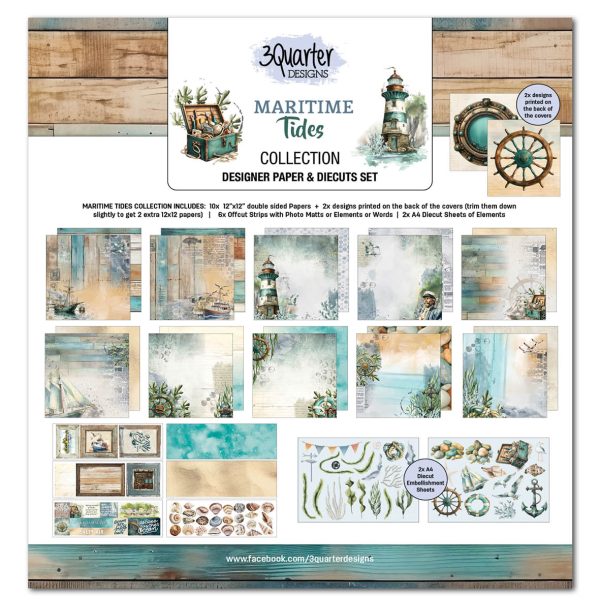 3Quarter Designs Maritime Tides 12x12 Scrapbook Collection Supply