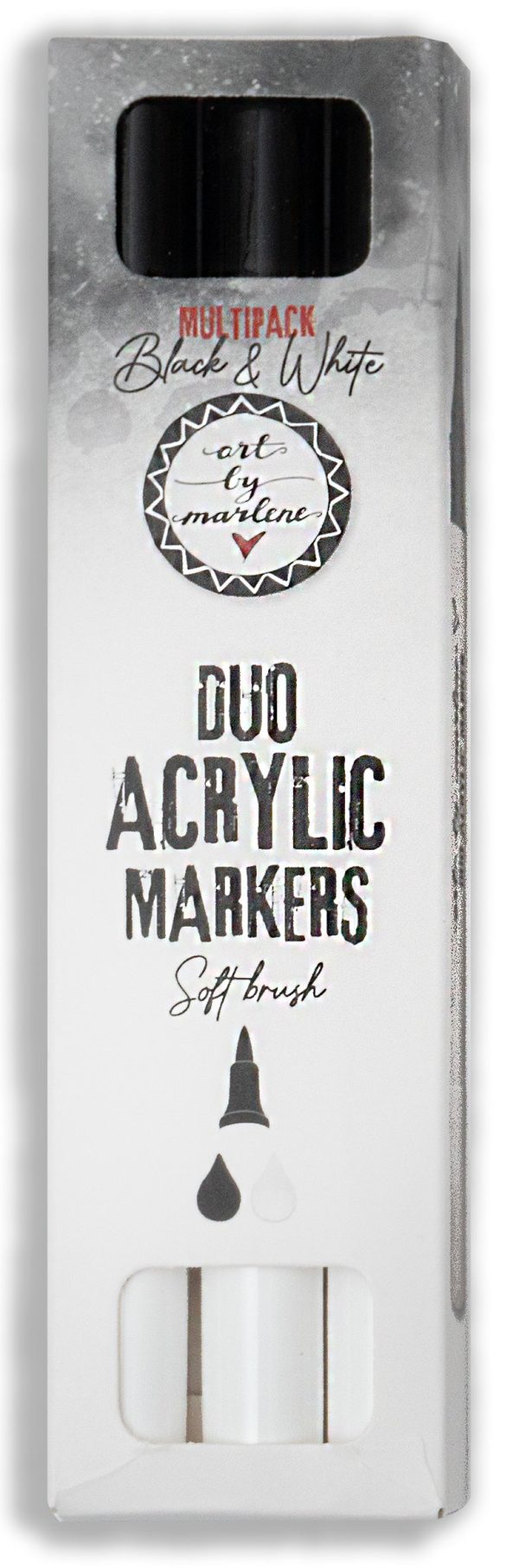 ABM Duo Acrylic Markers Black And White Essentials 3 PC For Sale