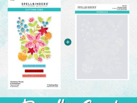 Christmas Florals Die and Stencil Bundle from the Classic Christmas Collection Online Sale