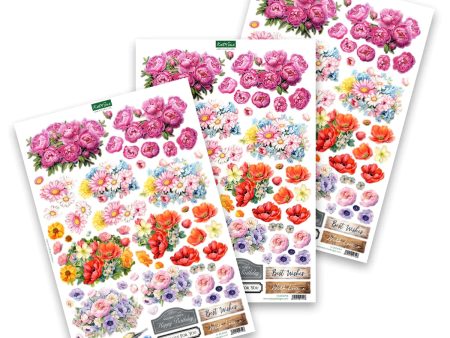 Die Cut Decoupage – Bouquets & Birds (pack of 3) For Sale