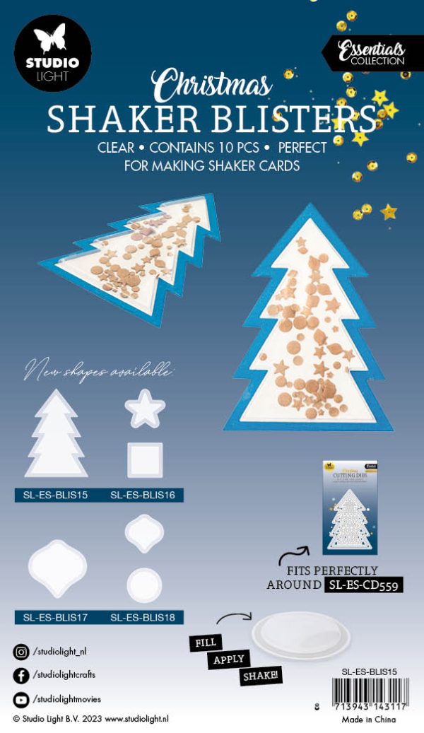 SL Shaker Blisters Christmas Tree Essentials  81.5x113x11mm 10 PC nr.15 Supply