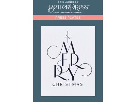 Chic Merry Christmas Press Plate from the BetterPress Christmas Collection Online