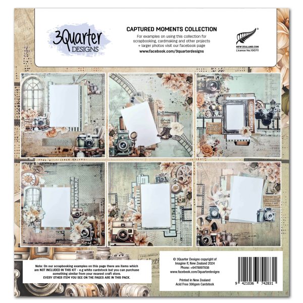 3Quarter Designs Captured Moments 12x12 Design Paper & Diecuts Set For Discount