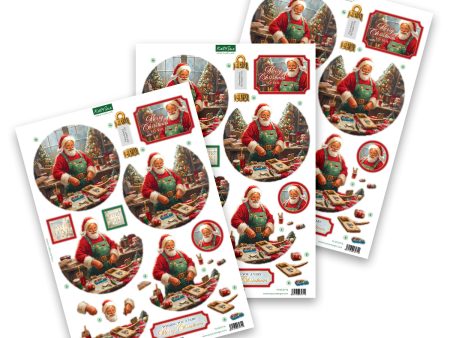 Die Cut Decoupage – Santa s Workshop Bauble (pack of 3) Supply