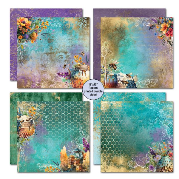 3Quarter Designs Bee Happy 12x12 Scrapbook Collection For Sale