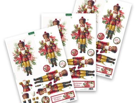 Die Cut Decoupage – Nutcracker & Holly (pack of 3) For Cheap