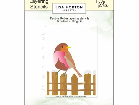 Lisa Horton Crafts Festive Robin A6 Layering Stencils & Die Fashion