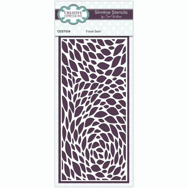 Sue Wilson Floral Swirl Slimline Stencil Hot on Sale