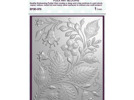 Creative Expressions Folk Art Blooms 5 in x 7 in 3D Embossing Folder For Cheap