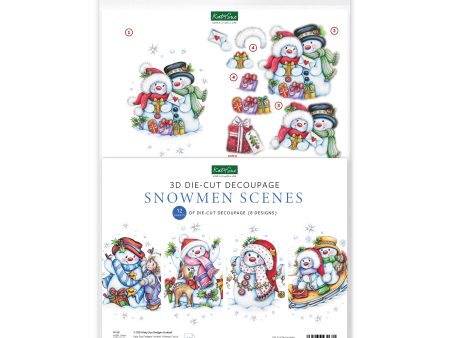 Die Cut Decoupage – Snowmen Scenes (pack of 12) on Sale