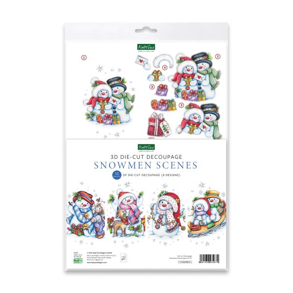 Die Cut Decoupage – Snowmen Scenes (pack of 12) on Sale