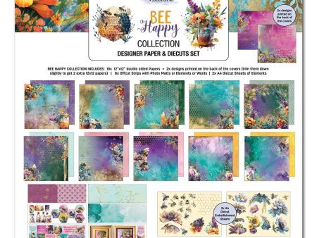 3Quarter Designs Bee Happy 12x12 Scrapbook Collection For Sale