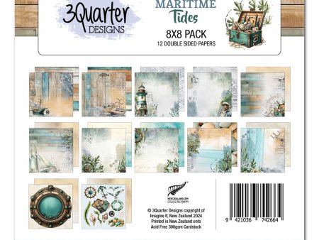 3Quarter Designs Maritime Tides 8x8 Paper Pack For Discount