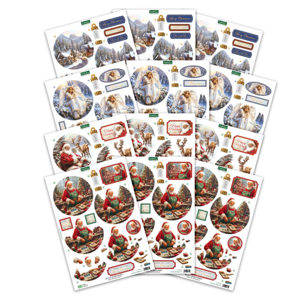 Die Cut Decoupage – Christmas Bauble Selection (pack of 12) Fashion