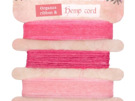 JMA Ribbon Organza & Hemp - Pinks Victorian Dreams 4 PC on Sale