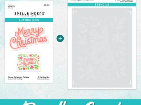 Layered Merry Christmas Foliage Stencil & Die Bundle from the Layered Christmas Stencils Collection Hot on Sale